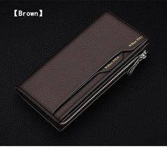 Men's leather handbag, multifunctional long wallet