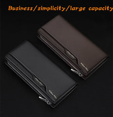 Men's leather handbag, multifunctional long wallet