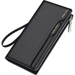 Men's leather handbag, multifunctional long wallet