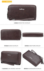 Baellerry Men's Long Purse Men Wallets Double Zipper