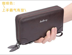 Baellerry Men's Long Purse Men Wallets Double Zipper