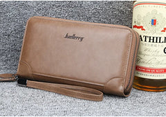 Baellerry Men's Long Purse Men Wallets Double Zipper