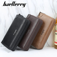 Baellerry Men's Long Purse Men Wallets Double Zipper
