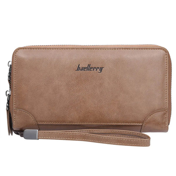 Baellerry Men's Long Purse Men Wallets Double Zipper