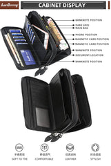 Baellerry Men's Long Purse Men Wallets Double Zipper
