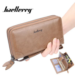 Baellerry Men's Long Purse Men Wallets Double Zipper