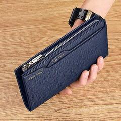 Men's leather handbag, multifunctional long wallet