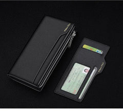 Men's leather handbag, multifunctional long wallet