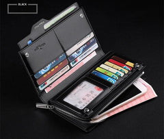 Men's leather handbag, multifunctional long wallet