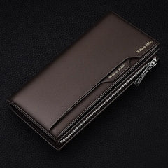 Men's leather handbag, multifunctional long wallet