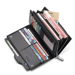Men's leather handbag, multifunctional long wallet