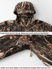 Men's Quiet Softshell Camouflage Hunting Jacket Hooded Coat