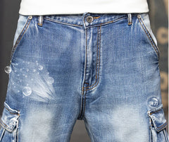 Men's Denim Shorts Cargo Multi pocket Baggy