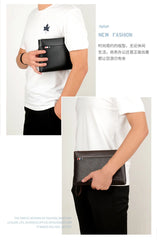 Men's Casual Business Large Capacity Clutch Leather Bag