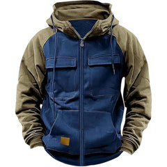 Men's Hooded Sweatshirt Zipper Fleece Jacket Warm