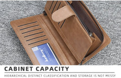Baellerry Men's Long PU Wallet with Snap Button & Zipper