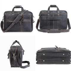 Vintage Men's Vintage Genuine Leather Briefcase Laptop Bag