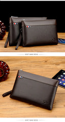 Men's Casual Business Large Capacity Clutch Leather Bag