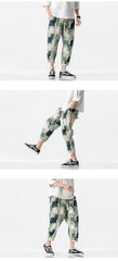 Mens Joggers Hip Hop Cat Print Pants Streetwear