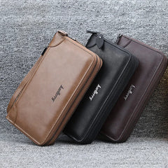 Baellerry Men's Long Purse Men Wallets Double Zipper