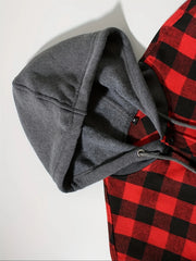Men's Shirts Classic Plaid Casual Button Down Hooded