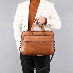 Men Bussiness Bag Large Capacity Pu Leather Luxury