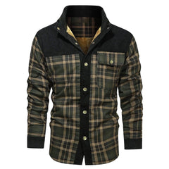Men's Winter Wool Lined Flannel Plaid Shirt Jacket Coats
