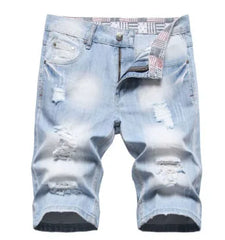 Men Blue Denim Shorts Italian Style Male Shorts Jeans