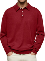 Men's Long Sleeve Polo Shirts  Casual Polos Men Tops