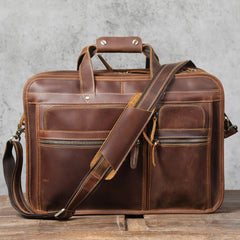 Vintage Men's Vintage Genuine Leather Briefcase Laptop Bag