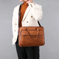 Men Bussiness Bag Large Capacity Pu Leather Luxury