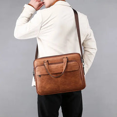 Men Bussiness Bag Large Capacity Pu Leather Luxury