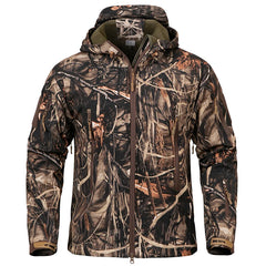 Men's Quiet Softshell Camouflage Hunting Jacket Hooded Coat