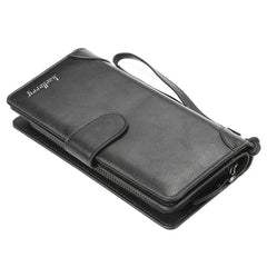 Baellerry Men's Long PU Wallet with Snap Button & Zipper