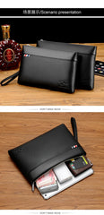 Men's Casual Business Large Capacity Clutch Leather Bag