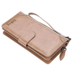 Baellerry Men's Long PU Wallet with Snap Button & Zipper