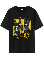 Unisex Anime Pattern T-Shirt,Graphic Short Shirt