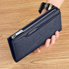 Men's leather handbag, multifunctional long wallet