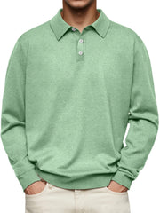 Men's Long Sleeve Polo Shirts  Casual Polos Men Tops