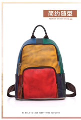 Casual Daily Genuine Leather Backpack Woman Unique