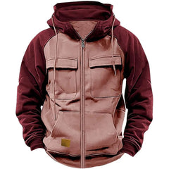 Men's Hooded Sweatshirt Zipper Fleece Jacket Warm