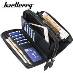 Baellerry Men's Long Purse Men Wallets Double Zipper