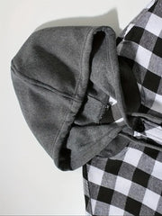 Men's Shirts Classic Plaid Casual Button Down Hooded