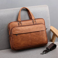 Men Bussiness Bag Large Capacity Pu Leather Luxury