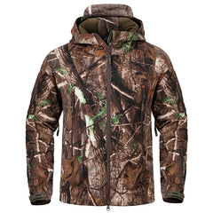 Men's Quiet Softshell Camouflage Hunting Jacket Hooded Coat