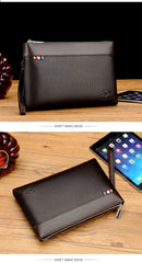 Men's Casual Business Large Capacity Clutch Leather Bag