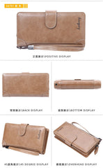 Baellerry Men's Long PU Wallet with Snap Button & Zipper