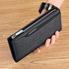 Men's leather handbag, multifunctional long wallet