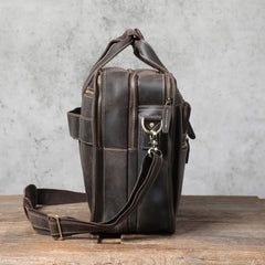 Vintage Men's Vintage Genuine Leather Briefcase Laptop Bag