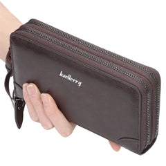 Baellerry Men's Long Purse Men Wallets Double Zipper